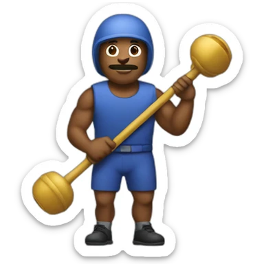 men with a macebell sticker