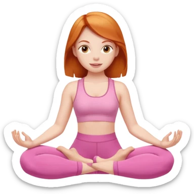 Ginger girl in pink pilates habits  sticker