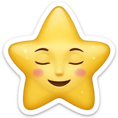 A star emoji smiling softly and eyes closed sticker