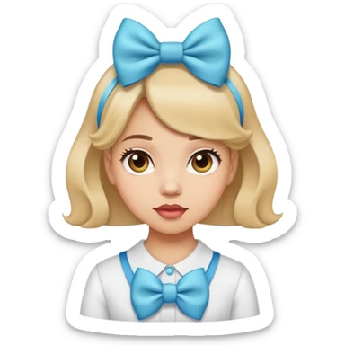 A girl with a hairbow sticker