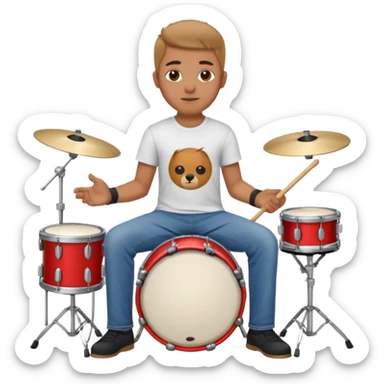 drummer at drum kit sticker