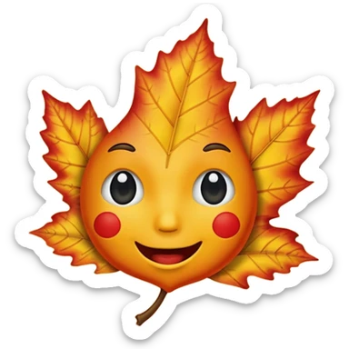 Make the background transparent and have a fall leaf with a face that is saying yes or holding a sign saying yes sticker