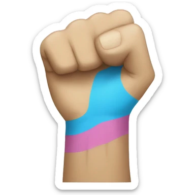 make a fist Holding the trans flag  sticker