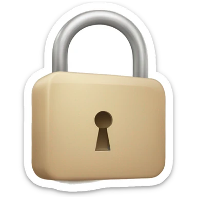 beige lock and key sticker