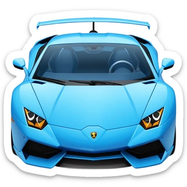 Make a sports car emoji lambo blue a light blue combo for the color sticker