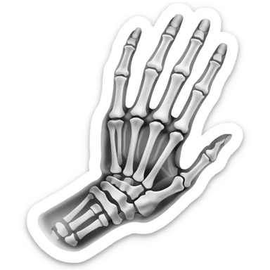 x-ray radiograph of a hand sticker