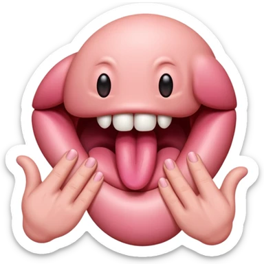 tongue with hands facing outwards to the side  sticker