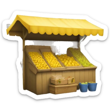 a yellow market stall sticker