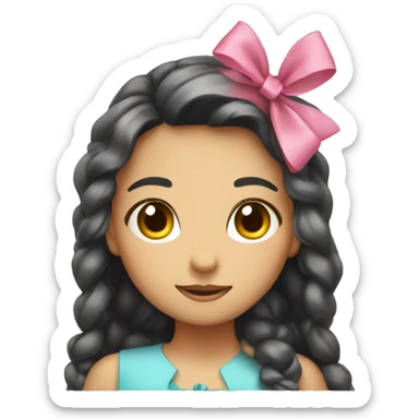 Cute girl with a bow sticker