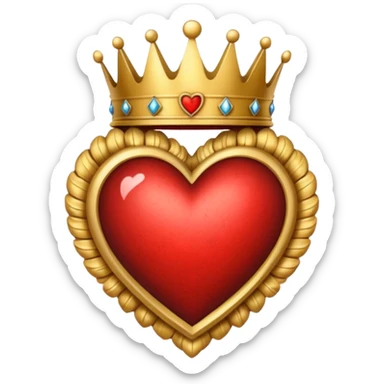 heart with a crown motif sticker