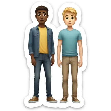 tall boyfriend and short boyfriend  sticker