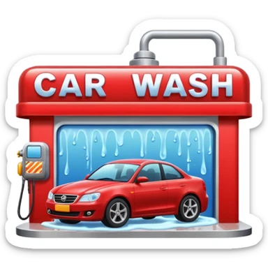 red car wash shop sticker