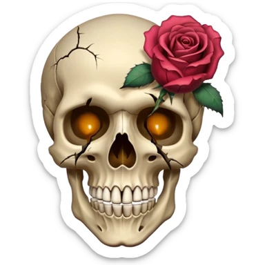 wilted rose emoji but with a skull as the rose sticker