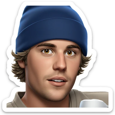 realistic portrait with blue hat sticker