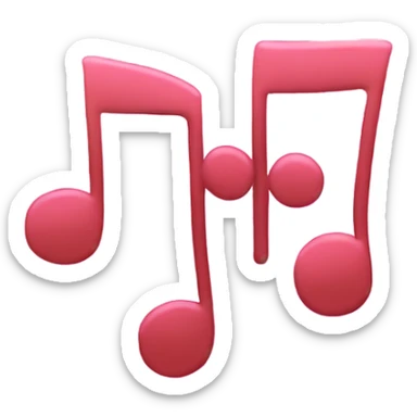 Pink music notes sticker