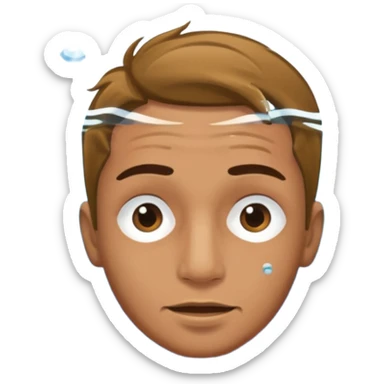 Underwater man swimming face sticker