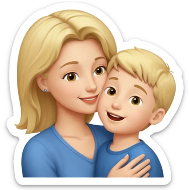 mom kiss son sticker