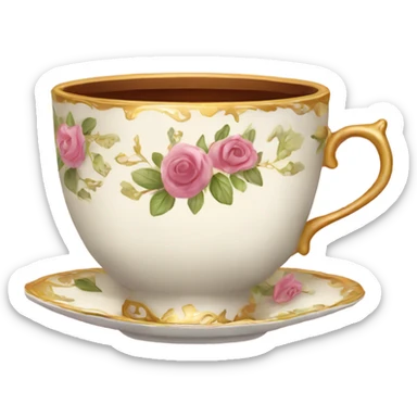 Fancy tea cup sticker