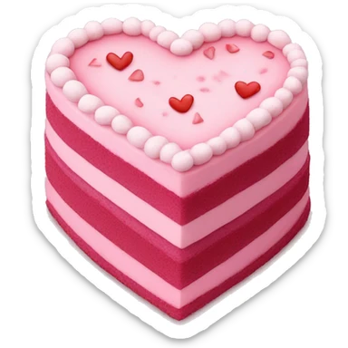 Realistic layered cake pink heart shaped coquette sticker