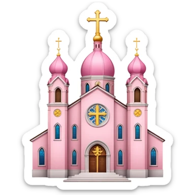 make a catholic church with very girly pink tones sticker