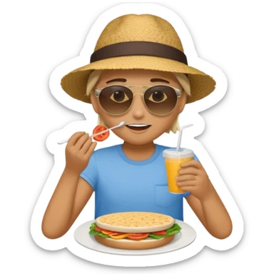 someone eating lunch sticker
