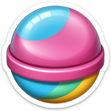 un bonbon rond dans un emballage sticker