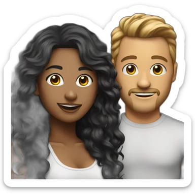 Pop singer with a fan sticker