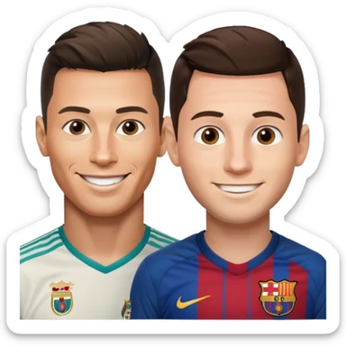 Prime noodle hair ronaldo and prime 2012 messi Smiling in one Photo  sticker