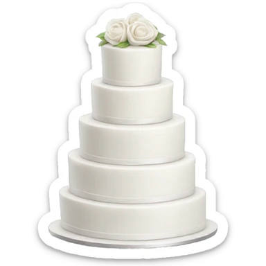 3 tier white wedding cake  sticker