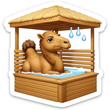 Camel in sauna hot sticker