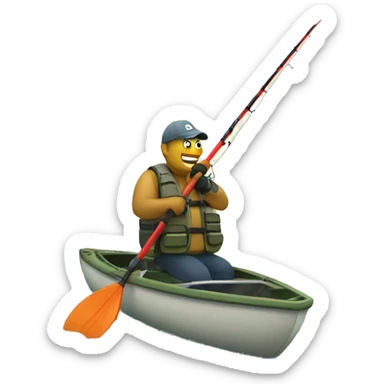 Fishing from a kayak sticker