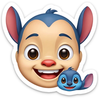 Lilo and Stitch together as a single cute emoji sticker