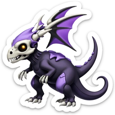 Shiny Duskull-Cubone-Salandit-Fakémon-hybrid-creature (full body)  sticker