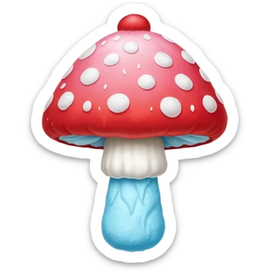mushroom fly agaric with cotton candy multicolored sticker
