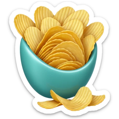 full turquoise colored potato chips sticker