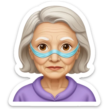 old lady  with beauty mask  sticker