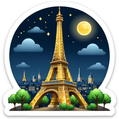 Eiffel Tower Night bright sticker
