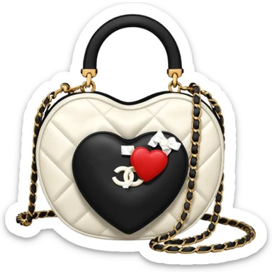 chanel heart shape bag white color bag sticker