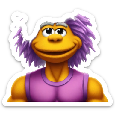 fraggle rocks hot muscle trainer sticker