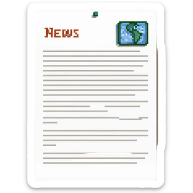 A paper sheet with word NEWS on it sticker