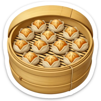 gyoza in bamboo steamer sticker