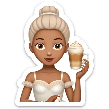 Una bailarina de ballet con cabeza de capuchino  sticker