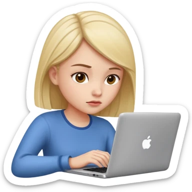 girl use laptaop sticker