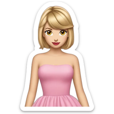 Taylor swift wering a pink dresse  sticker
