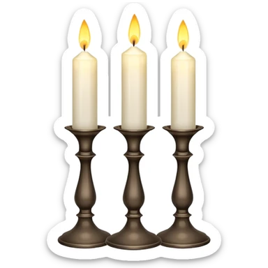 Shabbat two white candles in candlesticks sticker
