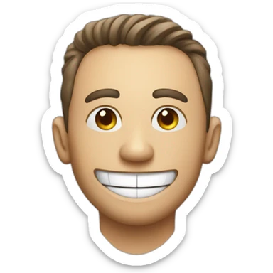 the man smiles and has poker chips instead of eyes sticker