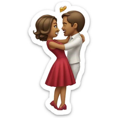 Twirling kiss sticker