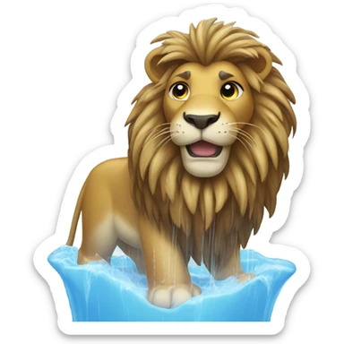 Lion in the shower sticker