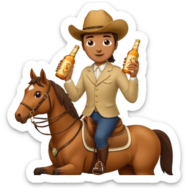 Bottle titos on a horse sticker