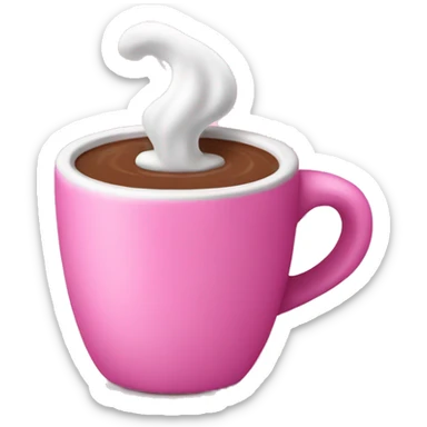 Hot coco in pink cup sticker
